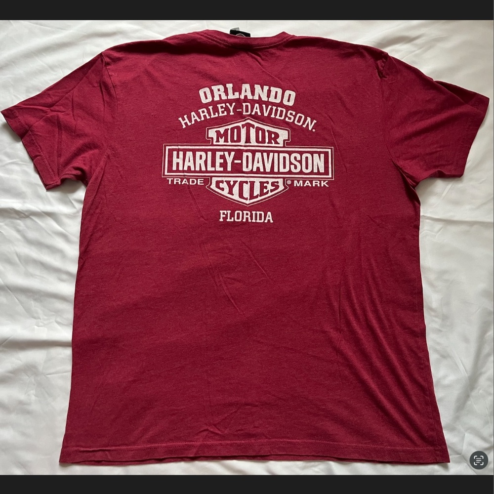 Harley Davidson Red Logo Motorbike T-shirt Men’s XL - Picture 4 of 5